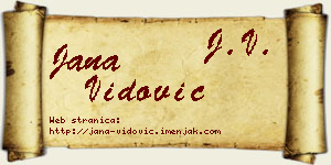 Jana Vidović vizit kartica
